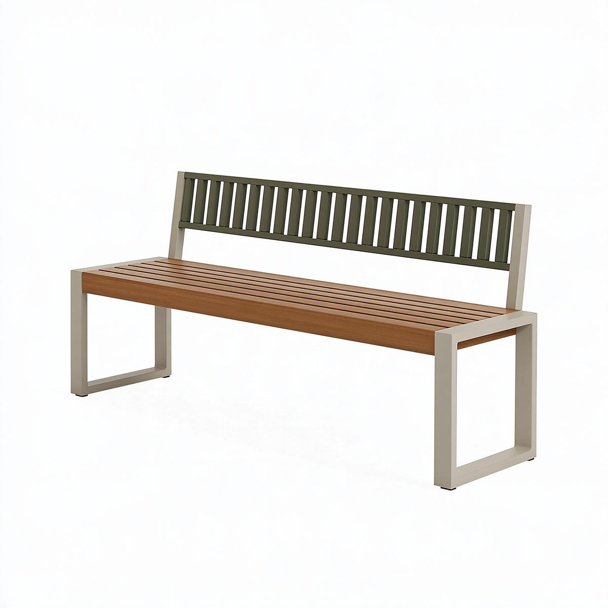 Panca da giardino 150 x 60 x 85 cm in legno e metallo marrone beige stile moderno