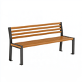 Panca da giardino 150 x 60 x 85 cm in legno e acciaio marrone nero - seduta a doghe