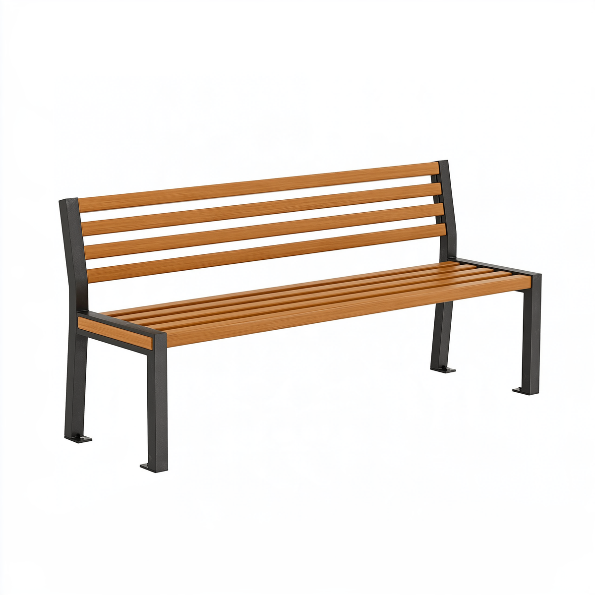 Panca da giardino 150 x 60 x 85 cm in legno e acciaio marrone nero - seduta a doghe