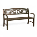 Panca da giardino 122 x 64 x 91 cm in metallo marrone - seduta due posti con schienale decorativo