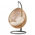 Poltrona sospesa 110 x 95 x 195 cm in rattan naturale con struttura in metallo - stile bohémien