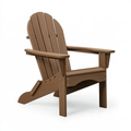 Sedia Adirondack da esterno 83 x 89 x 97 cm in plastica marrone effetto legno con schienale inclinato