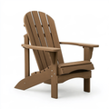 Sedia Adirondack da esterno 80 x 93 x 98 cm in materiale sintetico marrone effetto legno - con braccioli e schienale inclinato