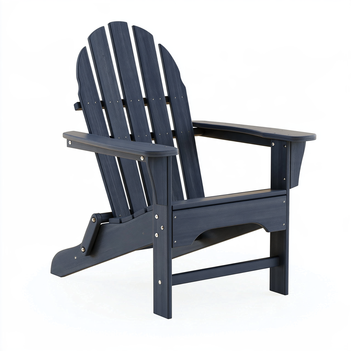 Sedia Adirondack 78 x 84 x 96 cm in polietilene blu scuro per esterno con schienale reclinato