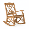 Sedia a dondolo 65 x 90 x 105 cm in legno marrone con braccioli stile classico