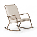 Sedia a dondolo 70 x 90 x 100 cm in metallo e tessuto beige stile moderno